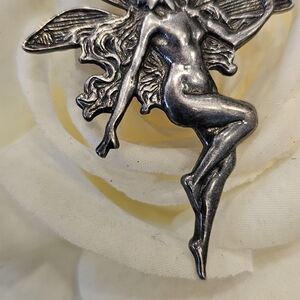 Silver Fairy Brooch Pin